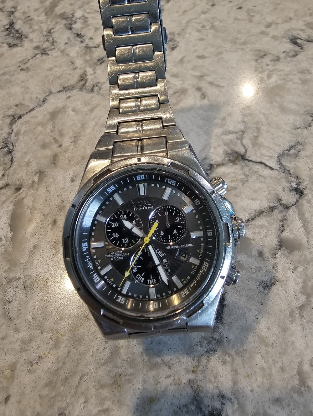Citizen Eco-Drive Perpetual Calendar Alarm Chronograph, model BL5430-51H - Picture 5 of 11